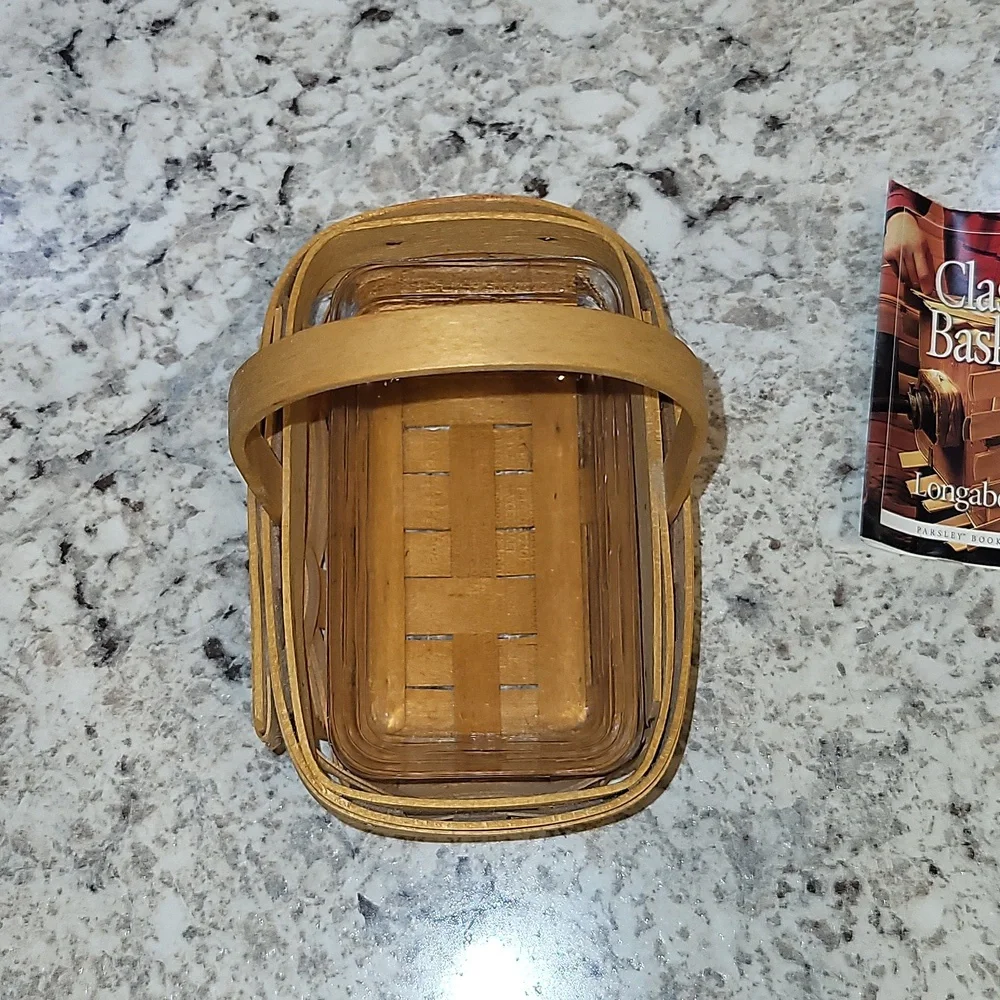 Longaberger Parsley Booking Basket with Liner & Pamphlet